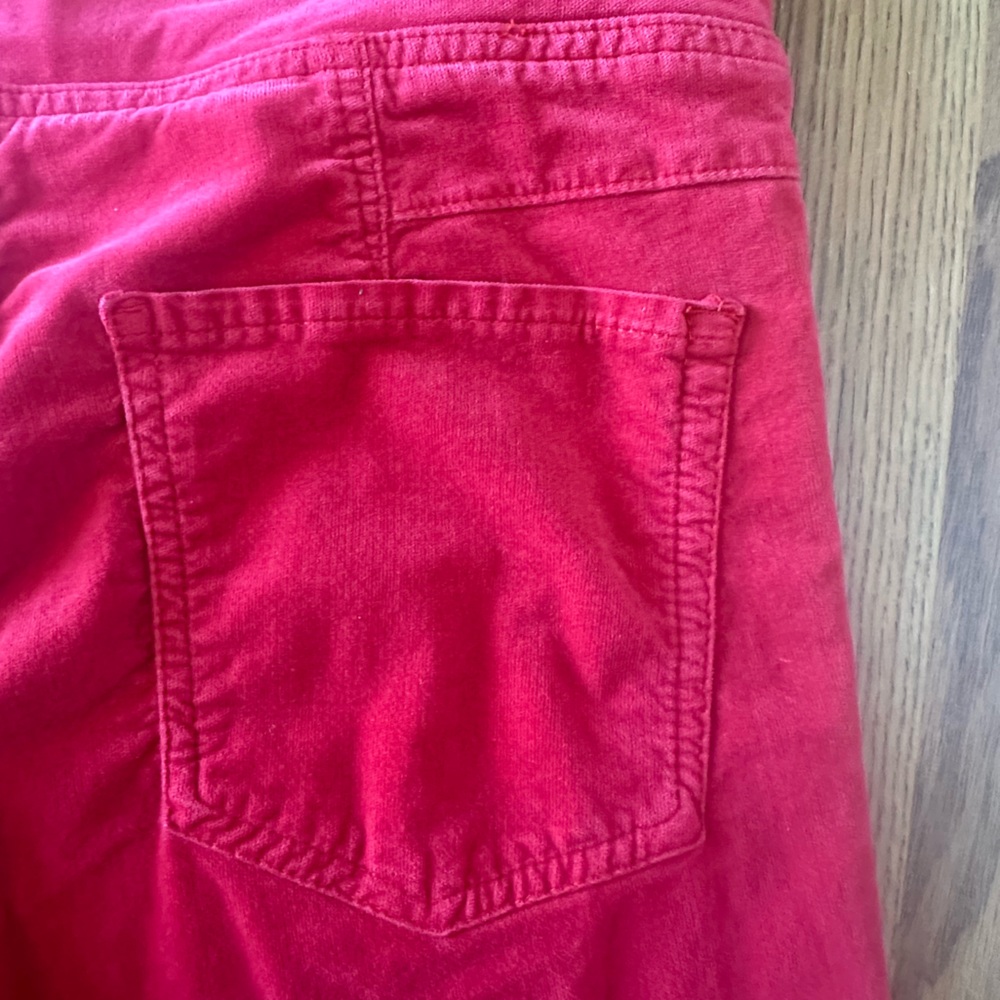 Free People In My Feelings Velvet Crop Slim Flare Pants Red Size Medium - Picture 5 of 9
